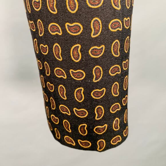 ALEXANDER MCQUEEN Size 34 Black Red Yellow Paisley Wool Silk Dress Pants - Picture 4 of 9